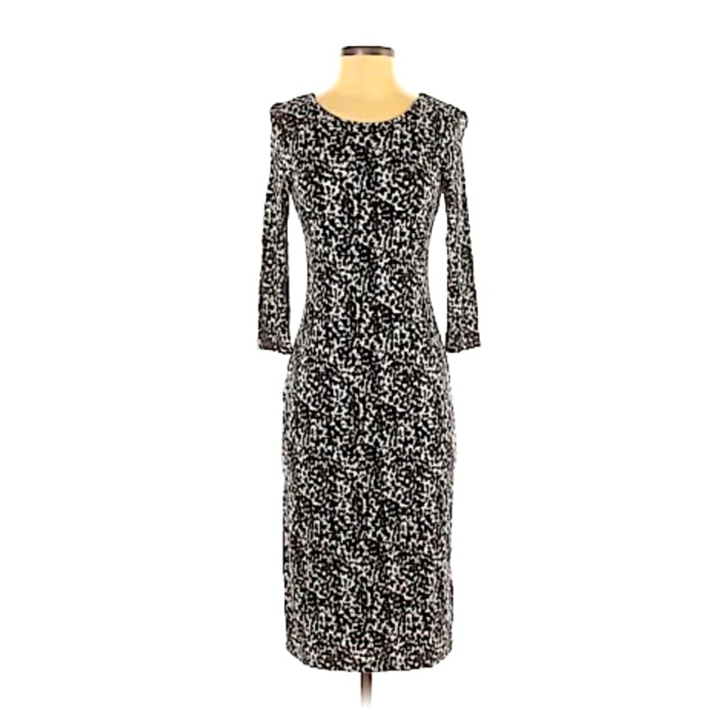 H&M black and white animal print long dress